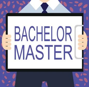 Writing note showing Bachelor Master. Business photo showcasing An advanced Stock Illustration