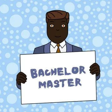 Writing note showing Bachelor Master. Business photo showcasing An advanced Stock Illustration