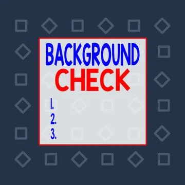 Writing note showing Background Check. Business photo showcasing investigation Stockillustratie