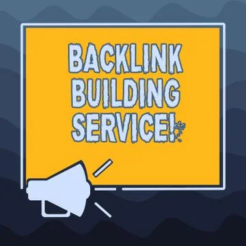 Writing note showing Backlink Building Service. Business photo showcasing Illustrazione stock