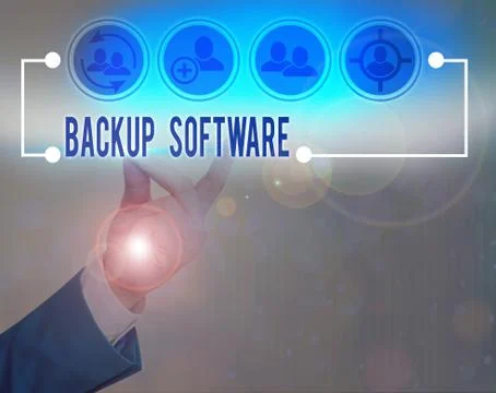 Writing note showing Backup Software. Business photo showcasing create extra Stock Photos