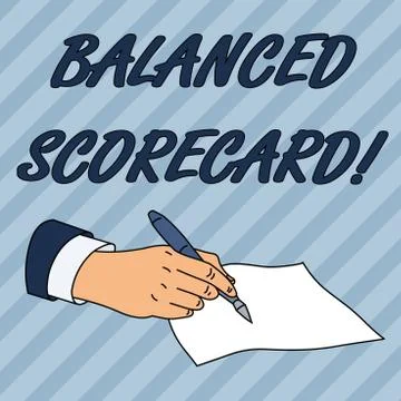 Writing note showing Balanced Scorecard. Business photo showcasing a perforan Stock Illustration