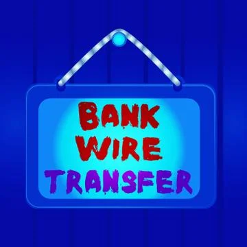 Writing note showing Bank Wire Transfer. Business photo showcasing Electronic Illustrazione stock