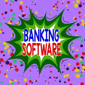 Writing note showing Banking Software. Business photo showcasing typically 스톡 일러스트