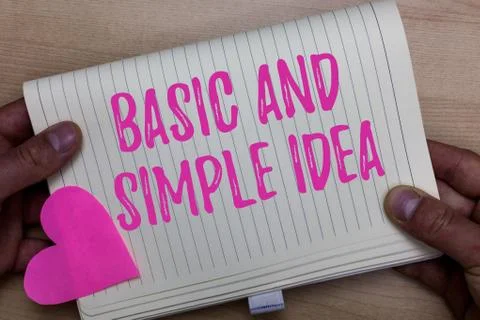 Writing note showing Basic And Simple Idea. Business photo showcasing Plain 스톡 사진