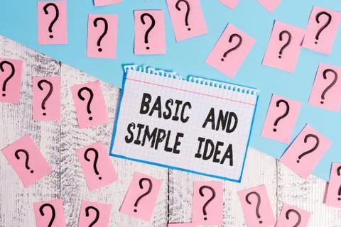 Writing note showing Basic And Simple Idea. Business photo showcasing Plain 스톡 사진