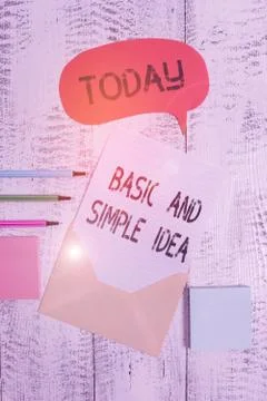 Writing note showing Basic And Simple Idea. Business photo showcasing Plain Stock Photos
