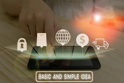Writing note showing Basic And Simple Idea. Business photo showcasing Plain 스톡 사진