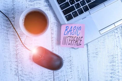 Writing note showing Basic Interface. Business photo showcasing boundary across Stockfoto's