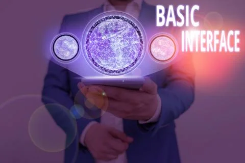 Writing note showing Basic Interface. Business photo showcasing boundary across Stockfoto's