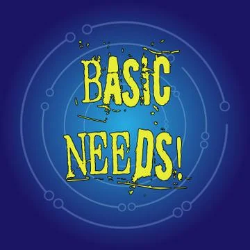 Writing note showing Basic Needs. Business photo showcasing measurement of Illustrazione stock