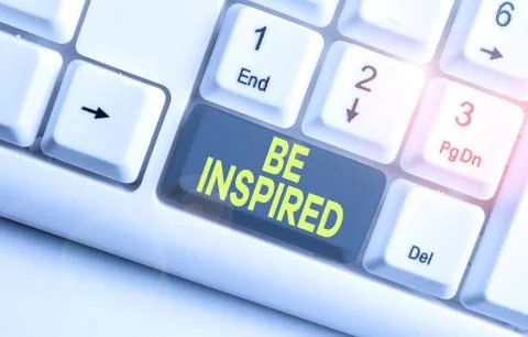 Writing note showing Be Inspired. Business photo showcasing give oneself the Stock Photos