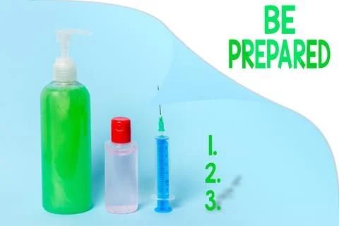 Writing note showing Be Prepared. Business photo showcasing make something ready Stock-Fotos