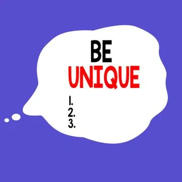 Writing note showing Be Unique. Business photo showcasing being the only one of Illustration