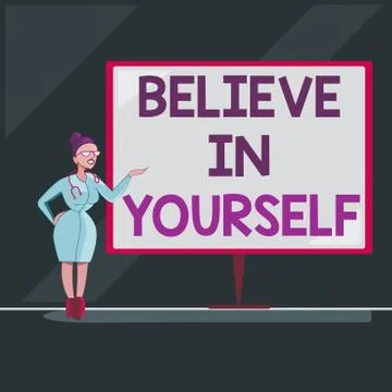 Writing note showing Believe In Yourself. Business photo showcasing common piece Stock Illustration