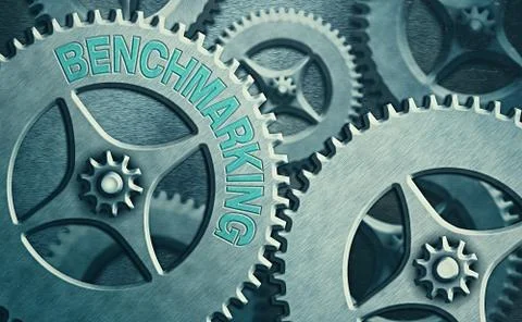 Writing note showing Benchmarking. Business photo showcasing evaluate something Stock Illustration