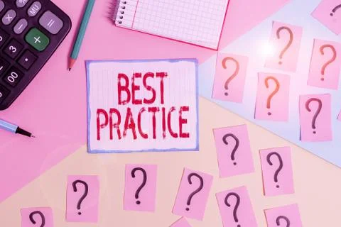 Writing note showing Best Practice. Business photo showcasing Method Systematic Fotos Stock