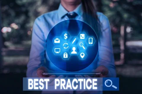 Writing note showing Best Practice. Business photo showcasing Method Systematic Fotos Stock