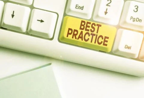 Writing note showing Best Practice. Business photo showcasing Method Systematic 스톡 사진