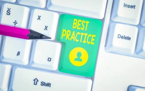 Writing note showing Best Practice. Business photo showcasing Method Systematic Stock Photos