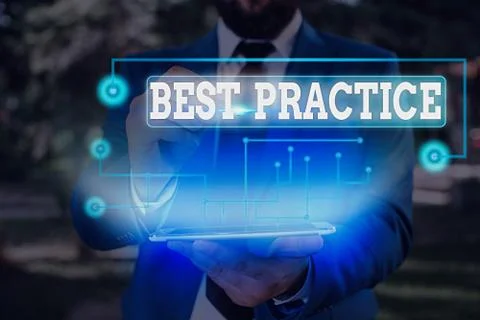 Writing note showing Best Practice. Business photo showcasing Method Systematic Fotos Stock
