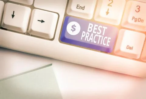 Writing note showing Best Practice. Business photo showcasing Method Systematic Fotos de archivo