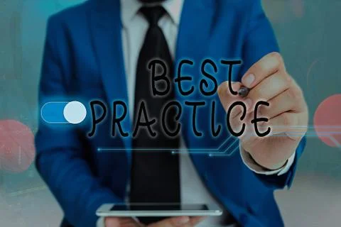 Writing note showing Best Practice. Business photo showcasing Method Systematic Fotos Stock