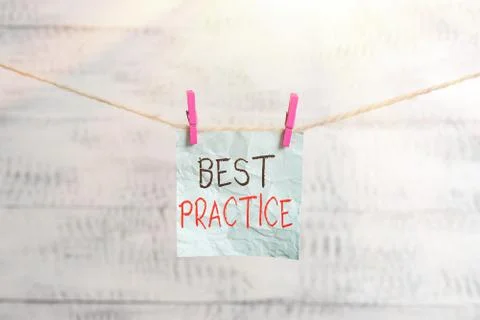 Writing note showing Best Practice. Business photo showcasing Method Systematic Fotos Stock