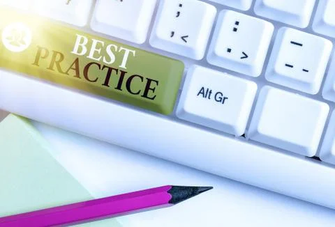 Writing note showing Best Practice. Business photo showcasing commercial Stock Photos