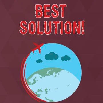 Writing note showing Best Solution. Business photo showcasing Alternative or Illustration