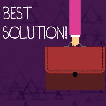 Writing note showing Best Solution. Business photo showcasing Alternative or Illustration