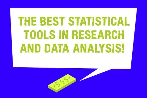 Writing note showing The Best Statistical Tools In Research And Data Analysis Illustrazione stock