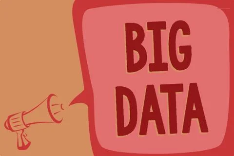 Writing note showing Big Data. Business photo showcasing sets that so complex 스톡 일러스트