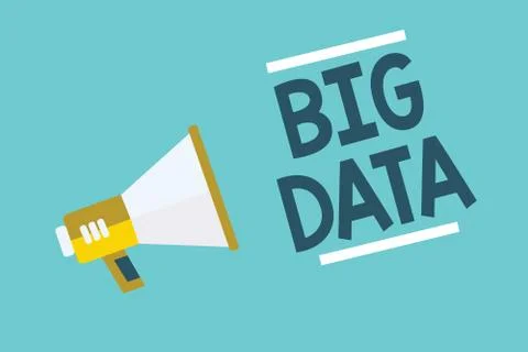 Writing note showing Big Data. Business photo showcasing sets that so complex Stock-Illustration