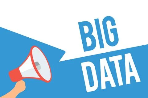 Writing note showing Big Data. Business photo showcasing sets that so complex Stock Illustration