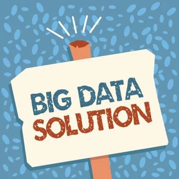 Writing note showing Big Data Solution. Business photo showcasing Extracting Stock Illustration