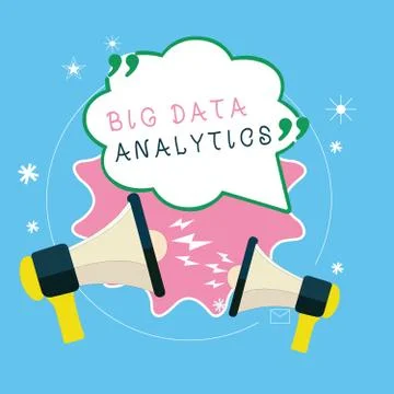 Writing note showing Big Data Analytics. Business photo showcasing The process Stock Illustration