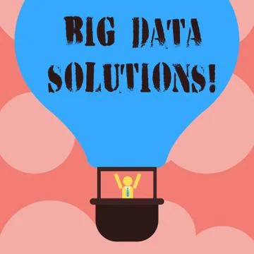 Writing note showing Big Data Solutions. Business photo showcasing mean massive Stock Illustration