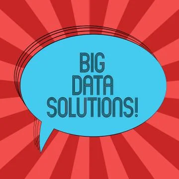 Writing note showing Big Data Solutions. Business photo showcasing mean massive Stock Illustration