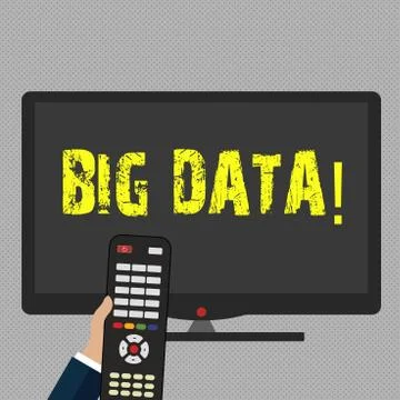 Writing note showing Big Data. Business photo showcasing Large amount of Ilustração Stock