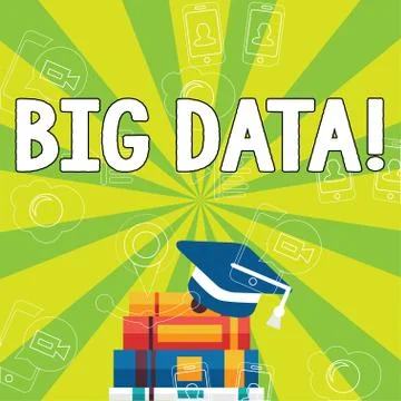 Writing note showing Big Data. Business photo showcasing Large amount of Stock Illustration