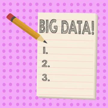 Writing note showing Big Data. Business photo showcasing Large amount of Ilustração Stock