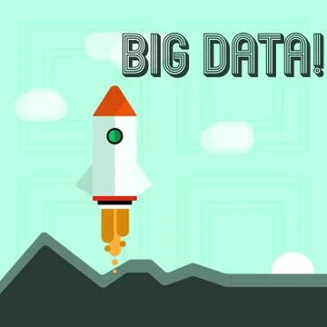 Writing note showing Big Data. Business photo showcasing Large amount of Illustrazione stock