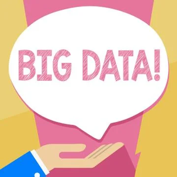 Writing note showing Big Data. Business photo showcasing Large amount of Ilustração Stock