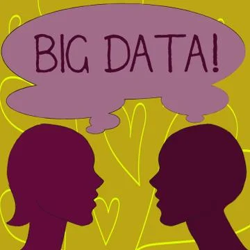 Writing note showing Big Data. Business photo showcasing Large amount of Illustrazione stock