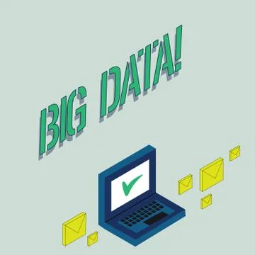 Writing note showing Big Data. Business photo showcasing Large amount of Illustrazione stock