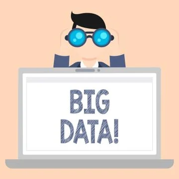 Writing note showing Big Data. Business photo showcasing extremely large sets Stock Illustration