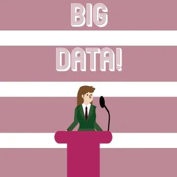 Writing note showing Big Data. Business photo showcasing extremely large sets Stock Illustration