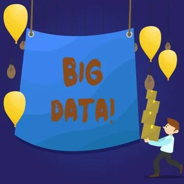 Writing note showing Big Data. Business photo showcasing extremely large sets Stock Illustration