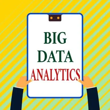 Writing note showing Big Data Analytics. Business photo showcasing The process Stock Illustration